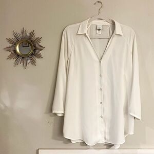 EUC CAbi The Ideal White Buttondown